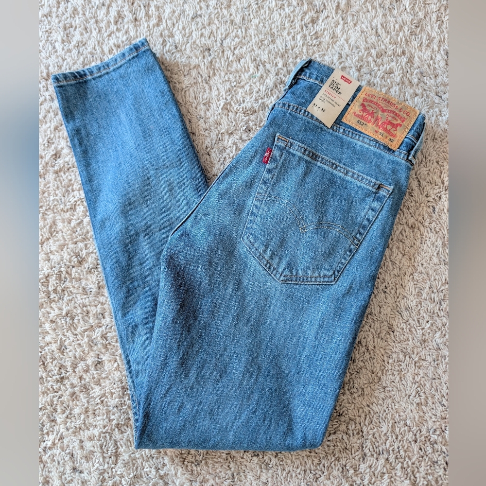 NWT Levi's 512 Slim Taper Stretch Jeans Mens Size 31x32